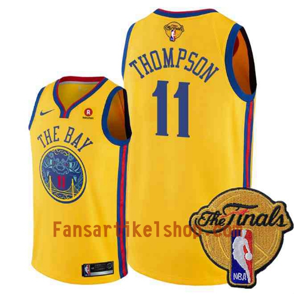 NBA Golden State Warriors Trikot Klay Thompson 11 2018 NBA Finals Patch Nike Gelb City Edition Swingman - Herren NBA Golden State Warriors Trikot Klay Thompson 11 2018 NBA Finals Patch Nike Gelb City Edition Swingman - Herren